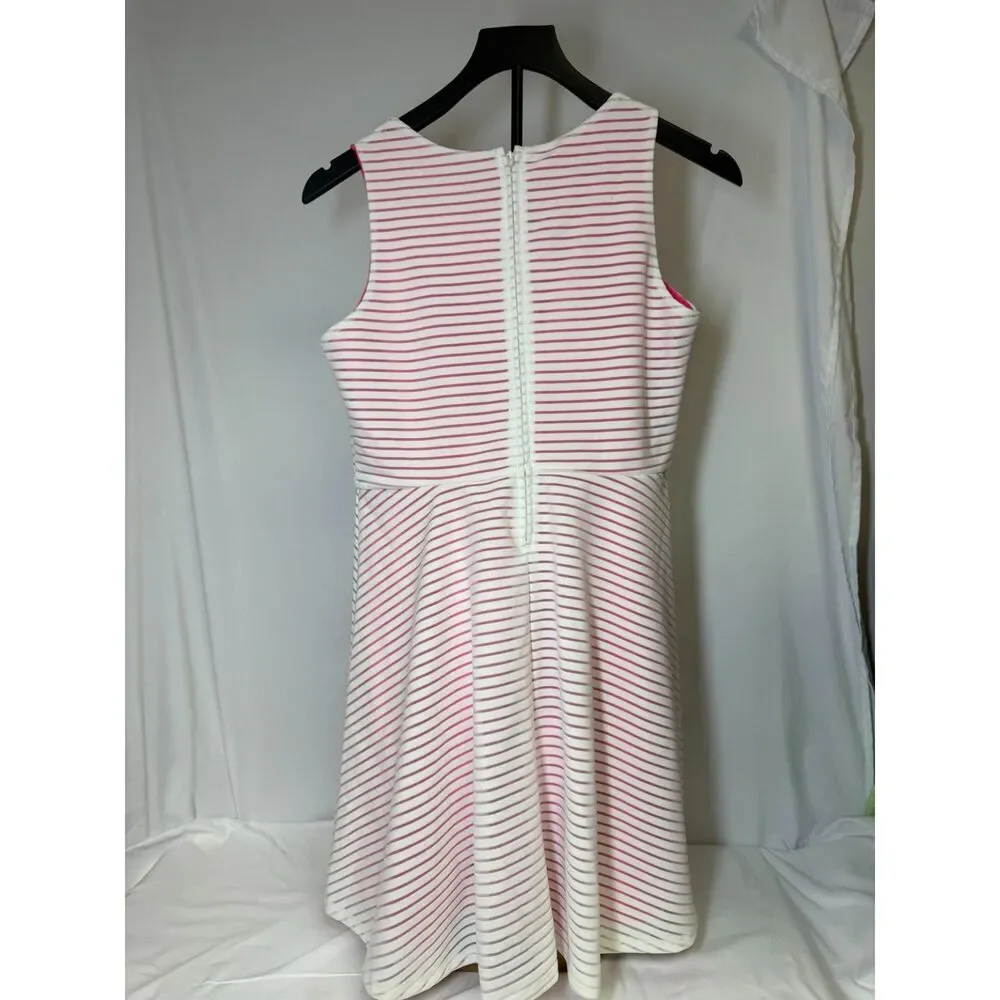 Girls The Children’s Place Pink & White Striped Fit & Flare Dress Size XXL 16